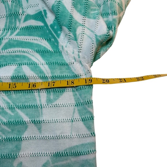 Tommy Bahama Lets Be Fronds Pima Cotton BoatNeck Leaf Sweater Green White Medium - Picture 7 of 9